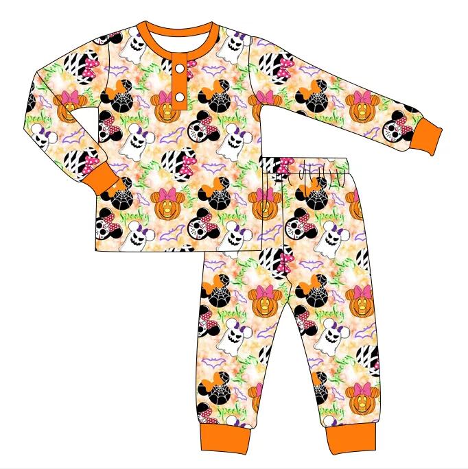 Halloween baby boys cartoon pumpkin pajamas sets