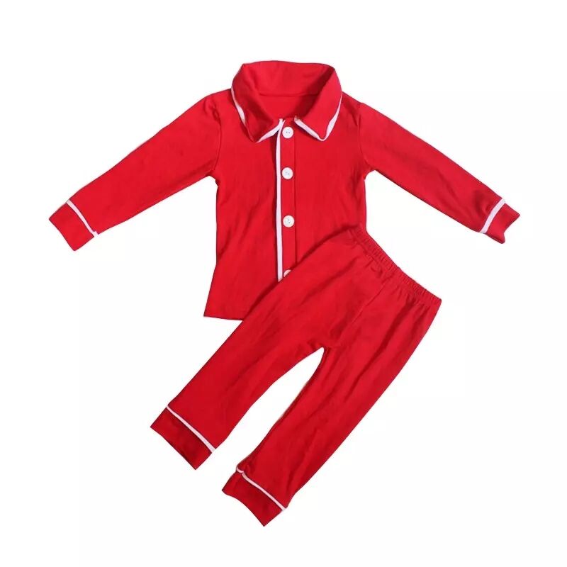 Baby Boys red color cotton Christmas pajamas pants clothes sets