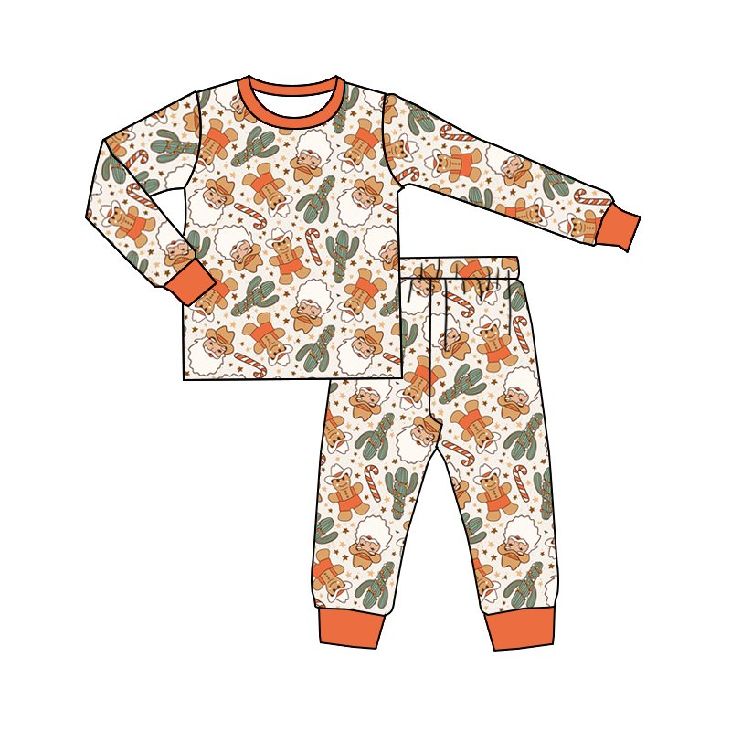 baby kids western santa pajamas clothing sets