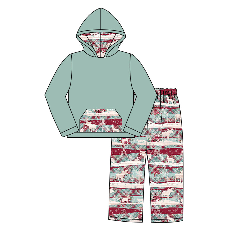 Baby boys hoodie Christmas reindeer pants clothes sets