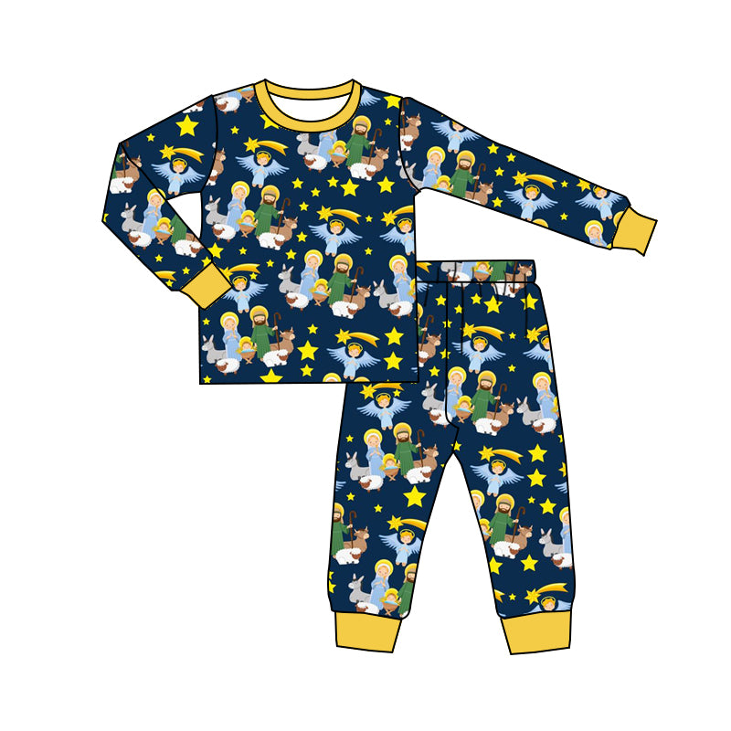 baby boys Christmas nativity pajamas sets