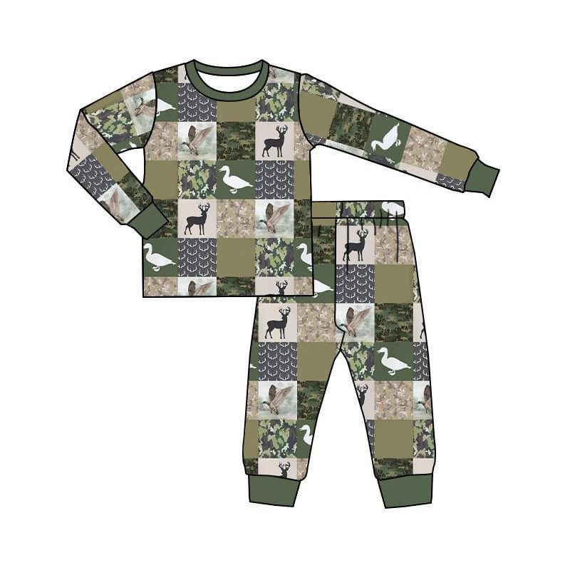 Baby Boys Hunting Fall Pajamas clothes sets