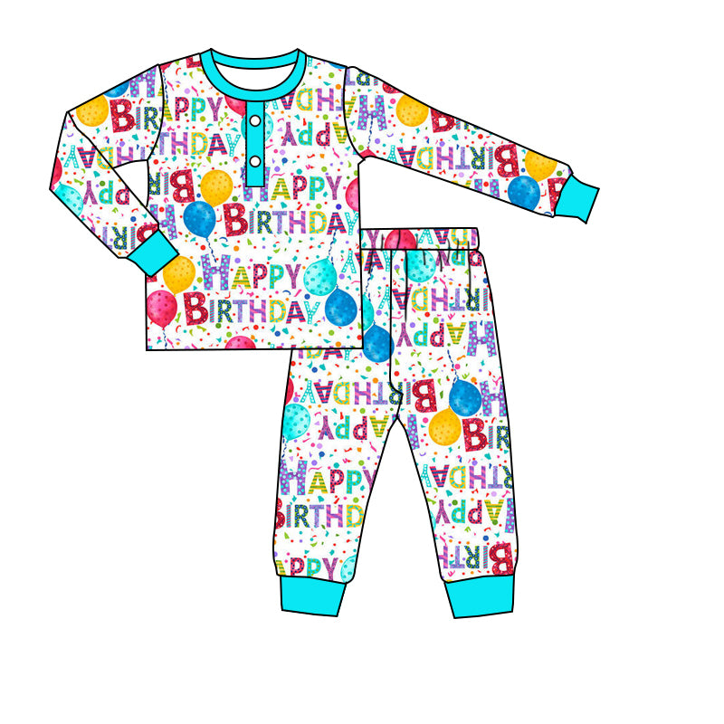 Baby Boys Birthday Party Pajamas Clothes Sets