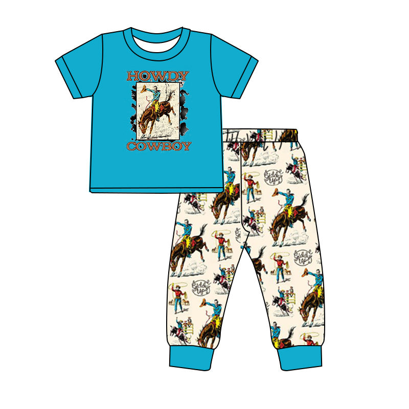 Baby boys western howdy cowboy pants outfits sets