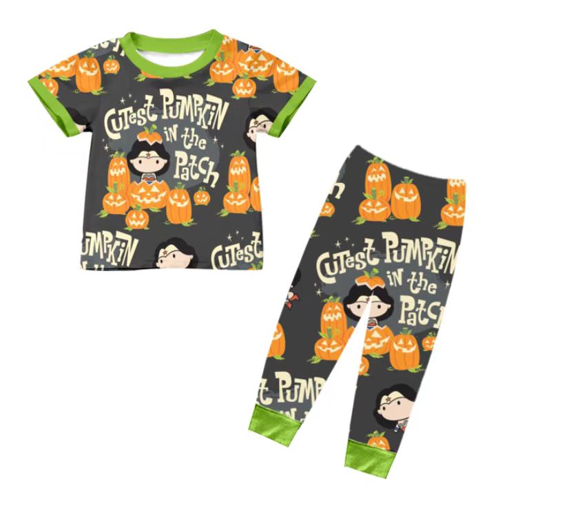 baby boys pumpkin pajamas legging sets