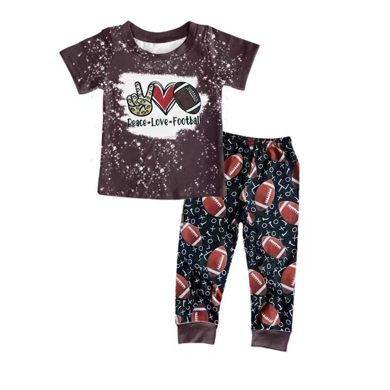 baby boys peace love football pants clothing sets