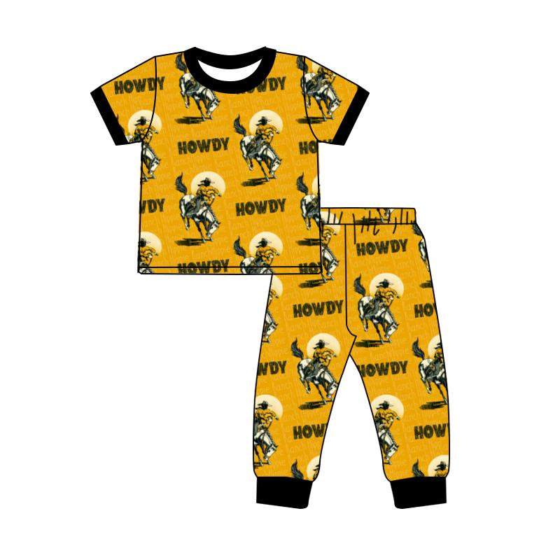 Baby Boys Howdy Western Pants Pajamas Clothes Sets