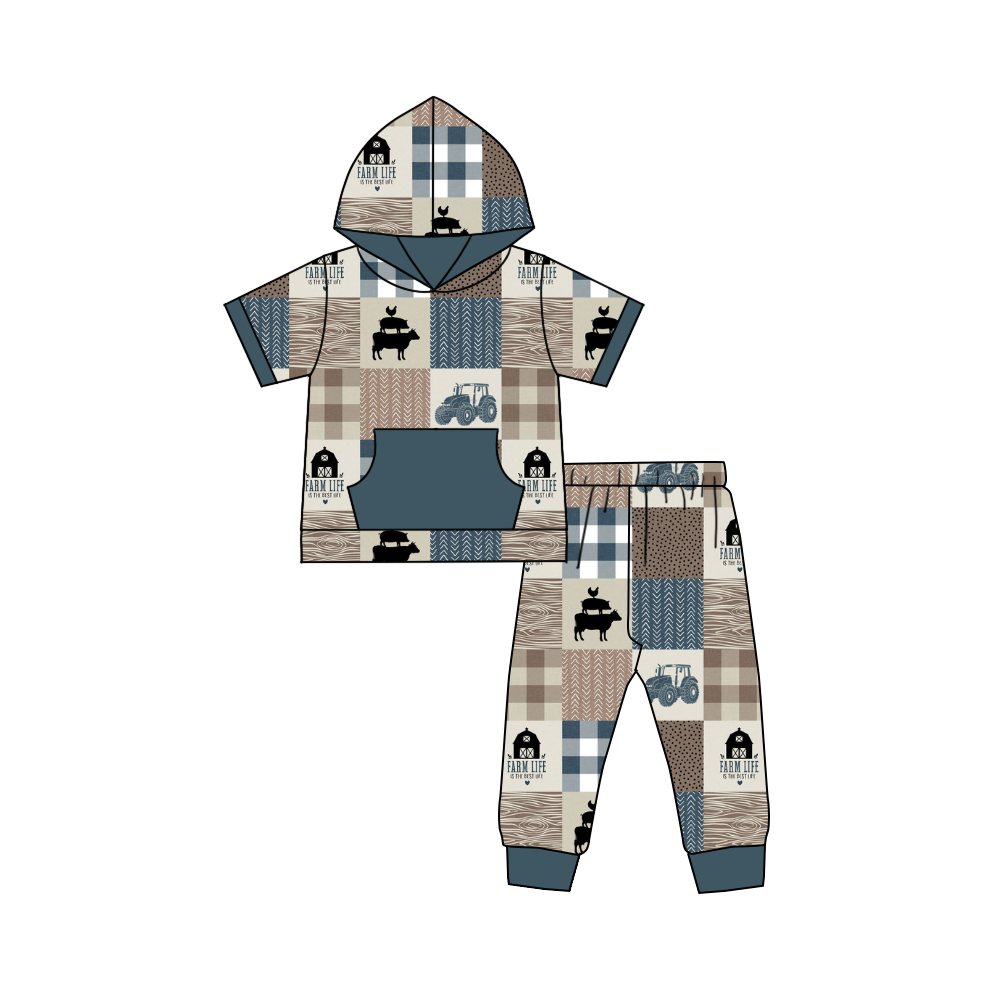 Baby Boys Hoodie Farm Pants Clothes Sets Preorder