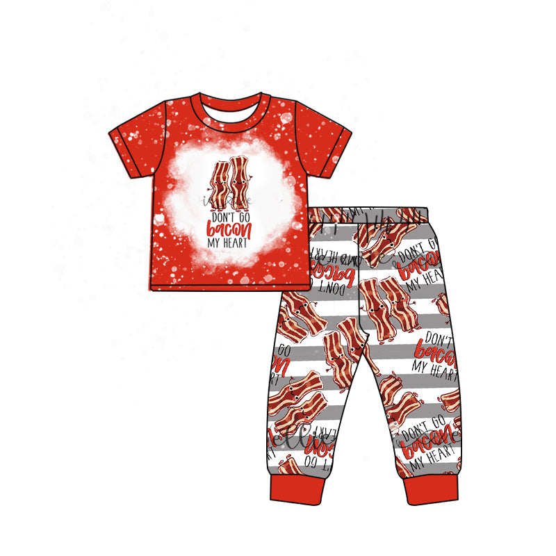 Baby Boys Red Cute Short Sleeve Tee Shirts Joggers Pajamas Clothes Sets