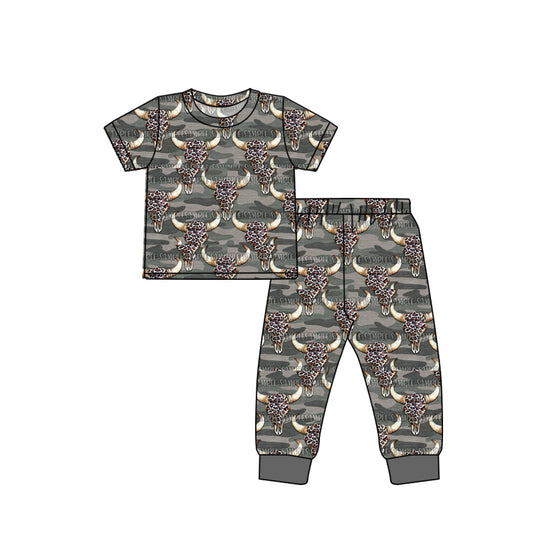 Baby boys cow camo pajamas clothes sets