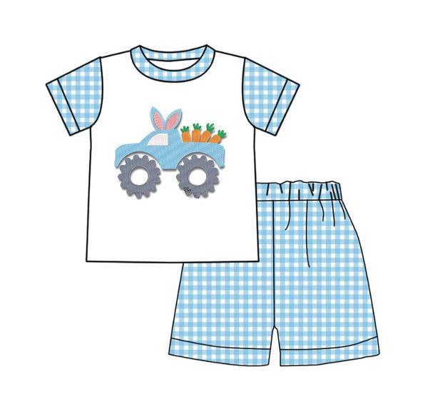 Baby Boys Easter Bunny Tractor shorts sets