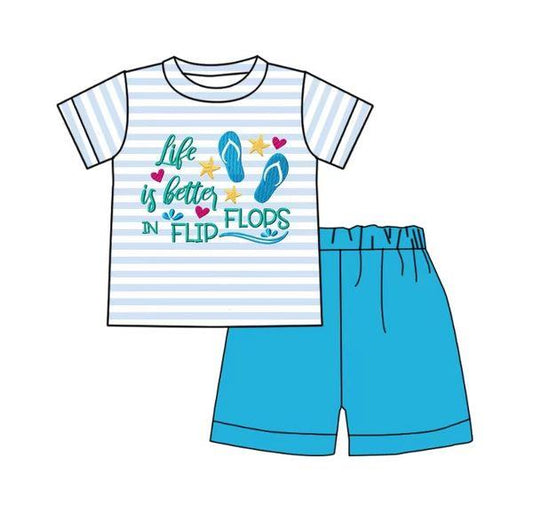 Baby Boys summer flid flops shorts sets preorder
