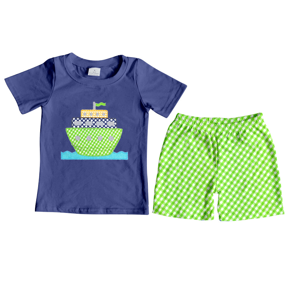 Baby Boys Boats summer shorts sets