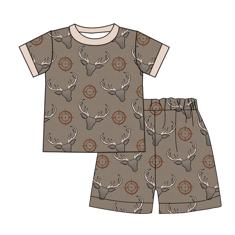 Baby Boys Cow deer western shorts sets