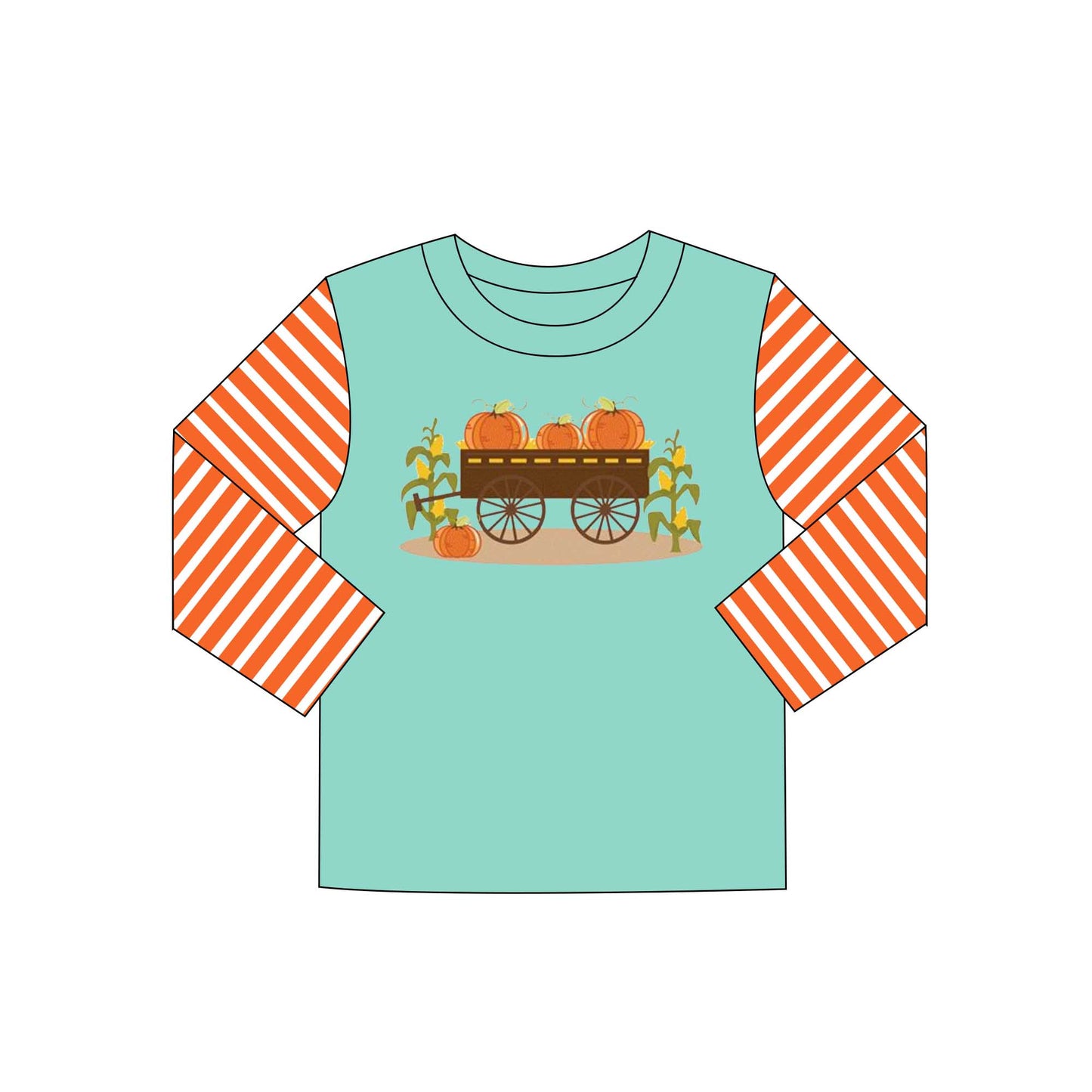 Baby boys pumpkin tractor shirts