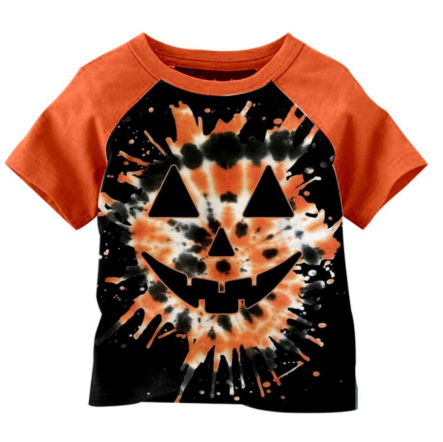 Baby kids Short Sleeve Halloween pumpkin face shirts