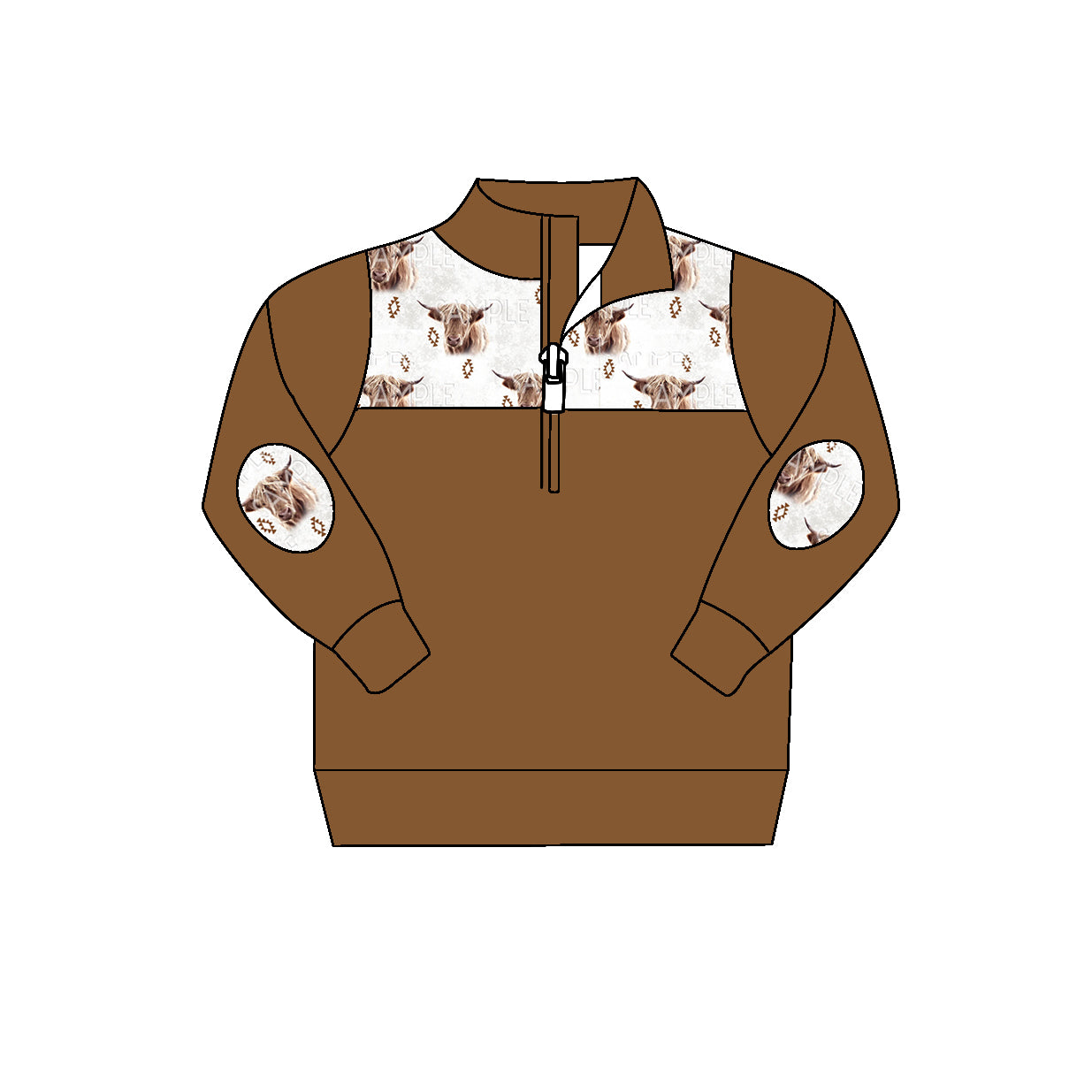 Baby boys western Brown Cow pullovers