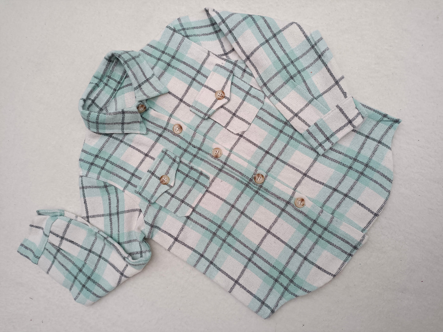 Baby Boys Blue Plaid Long Sleeve button ups shirts tops