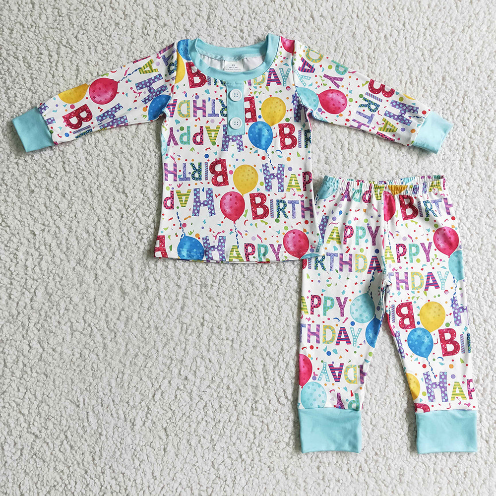 Baby Boys Birthday Party Pajamas Clothes Sets