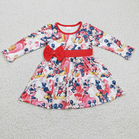 Baby Girls Red Cartoon knee length dresses