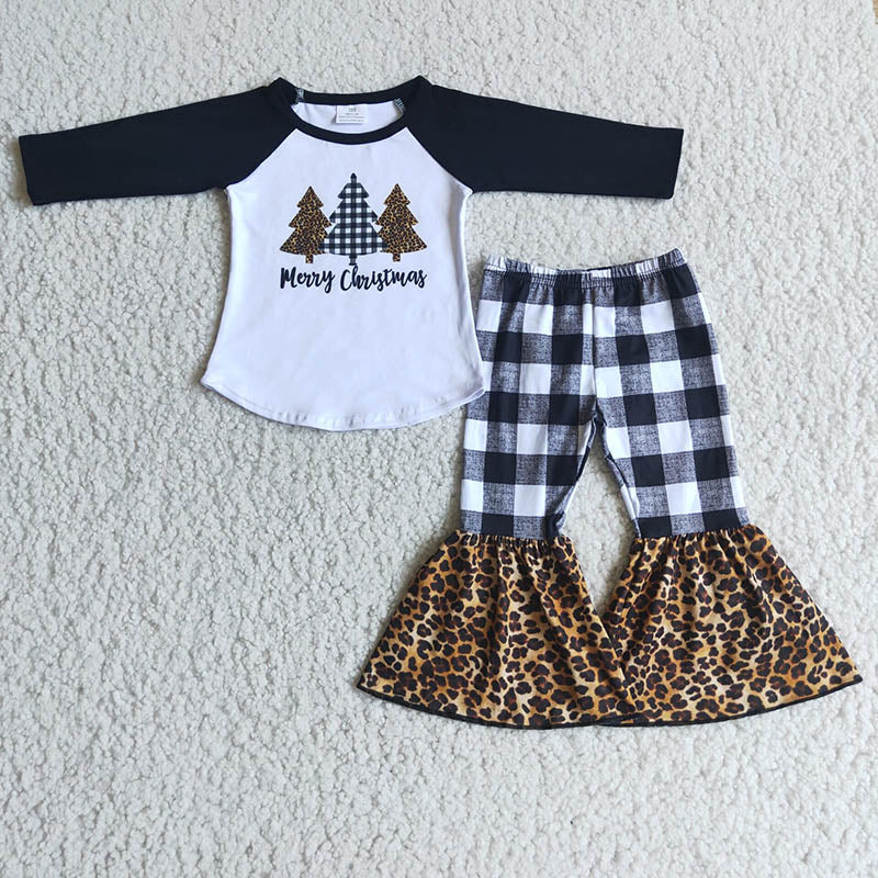 Black Christmas tree leopard set