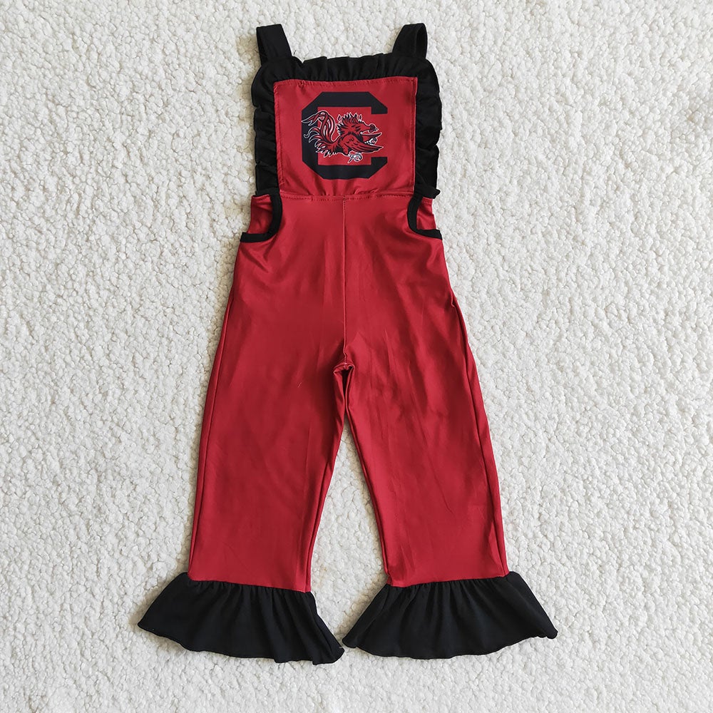 Tiger girls team football jumpsuits rompers overall