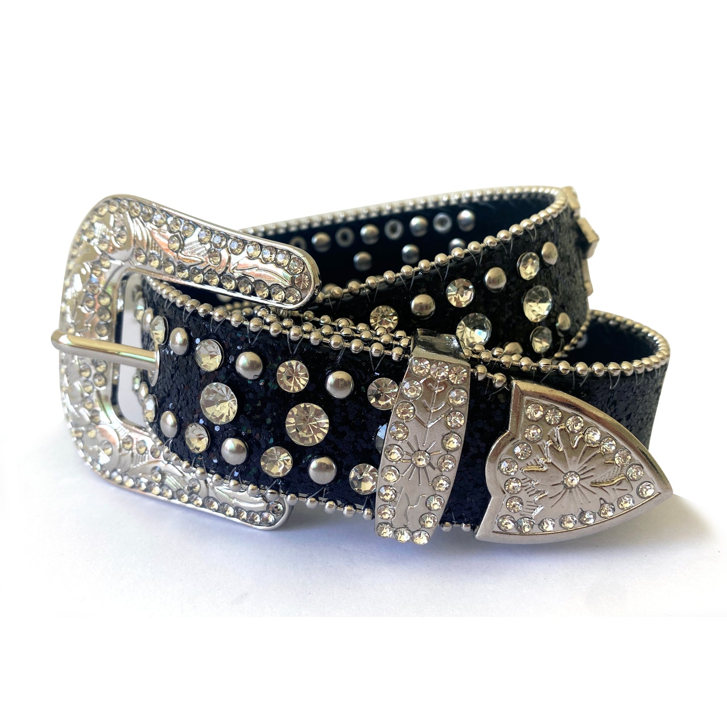 Girls Western black diamond rhinestone belts