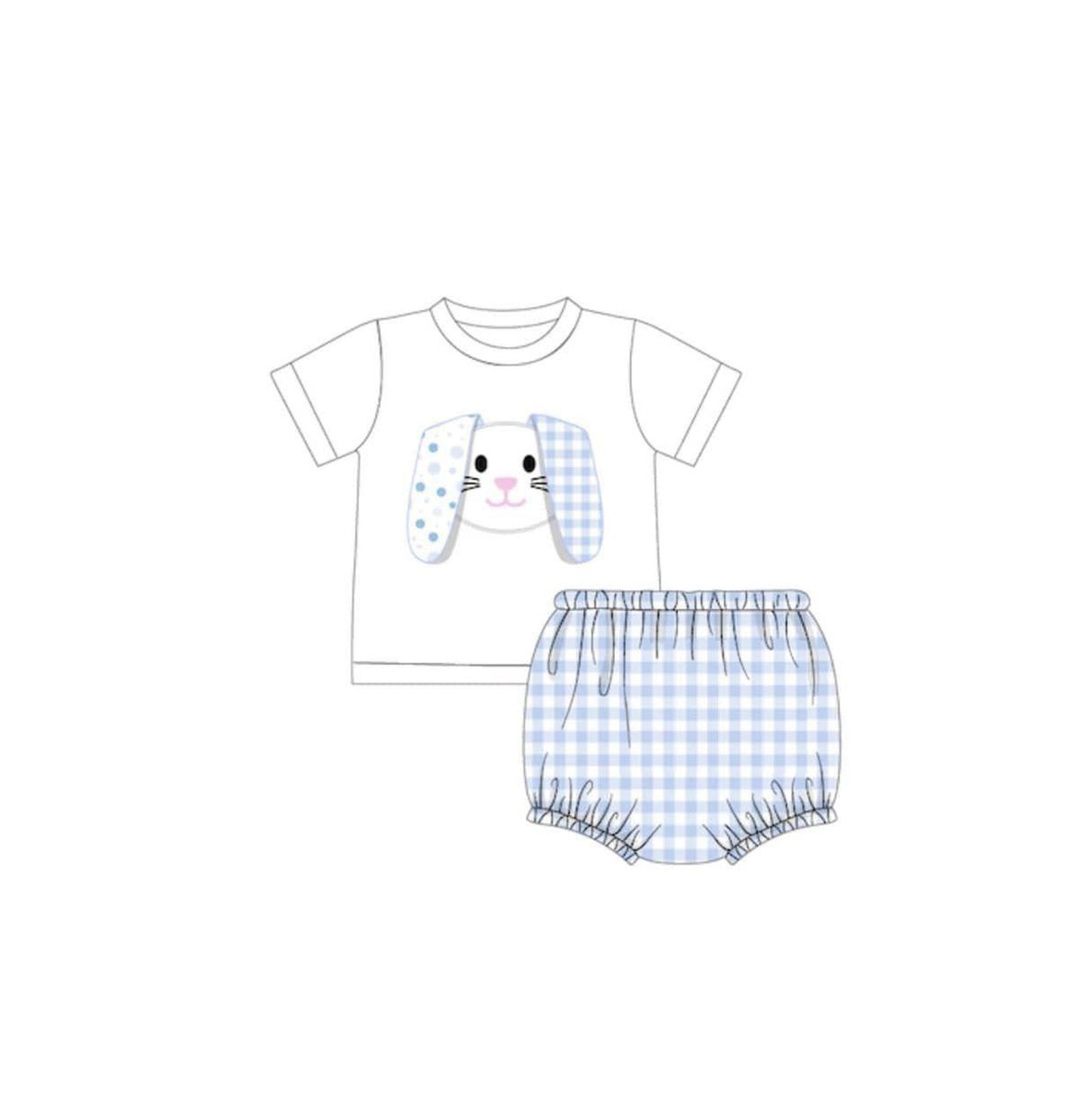 Baby boys easter rabbit ears bummie sets