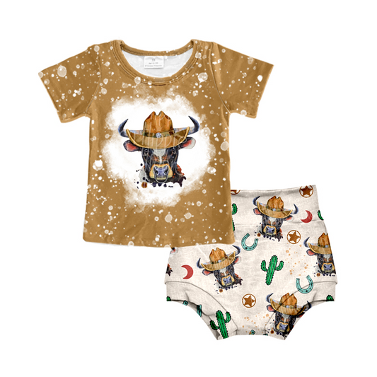 Baby Todder Western Cow Cactus Bummie Sets preorder