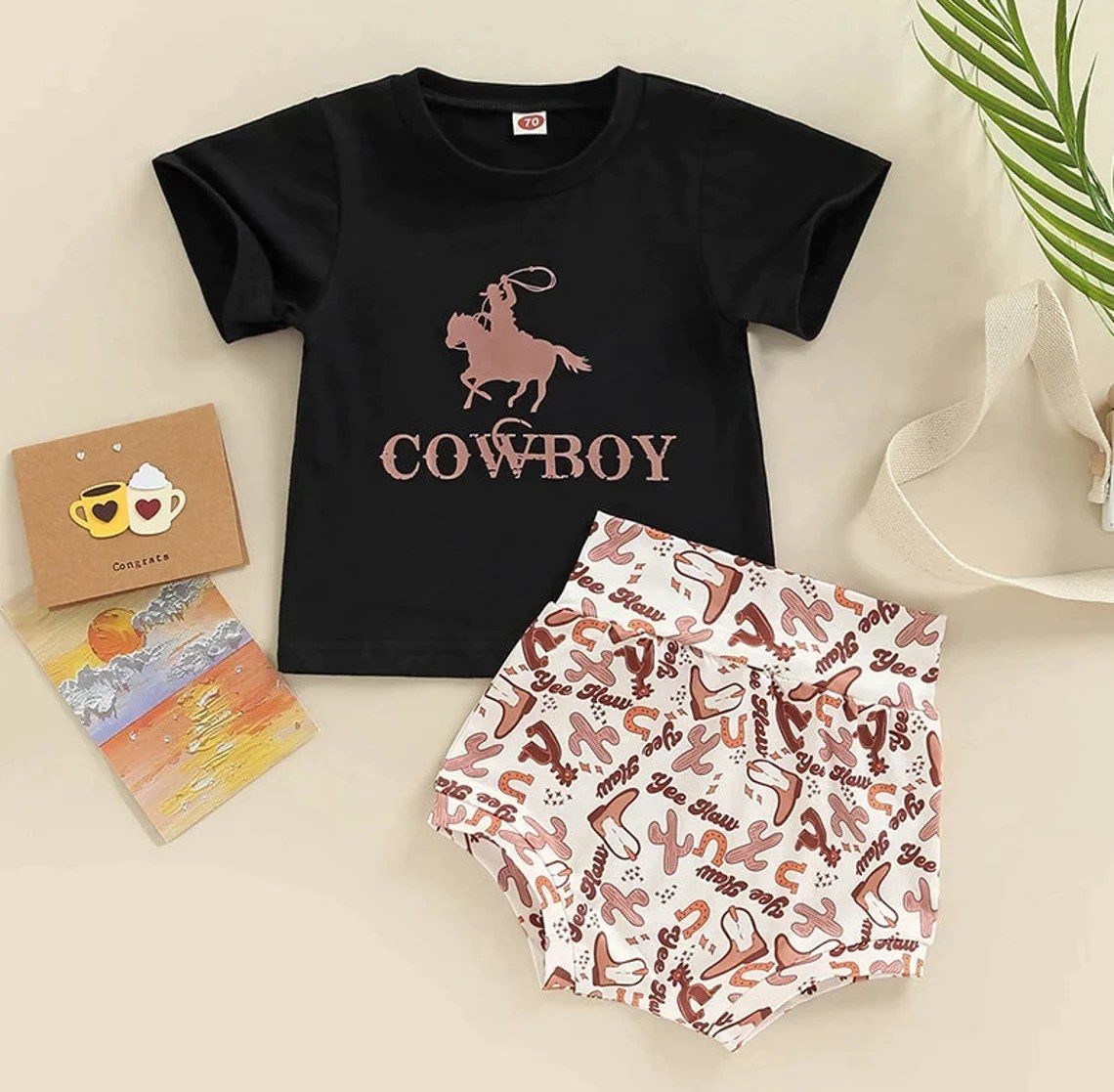 Baby Kids Cowboy Western Bummie Sets preorder