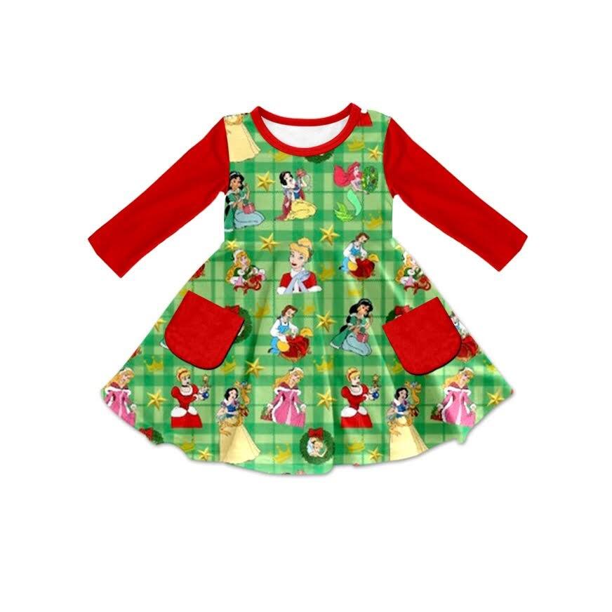 Baby girls princess red knee length dresses