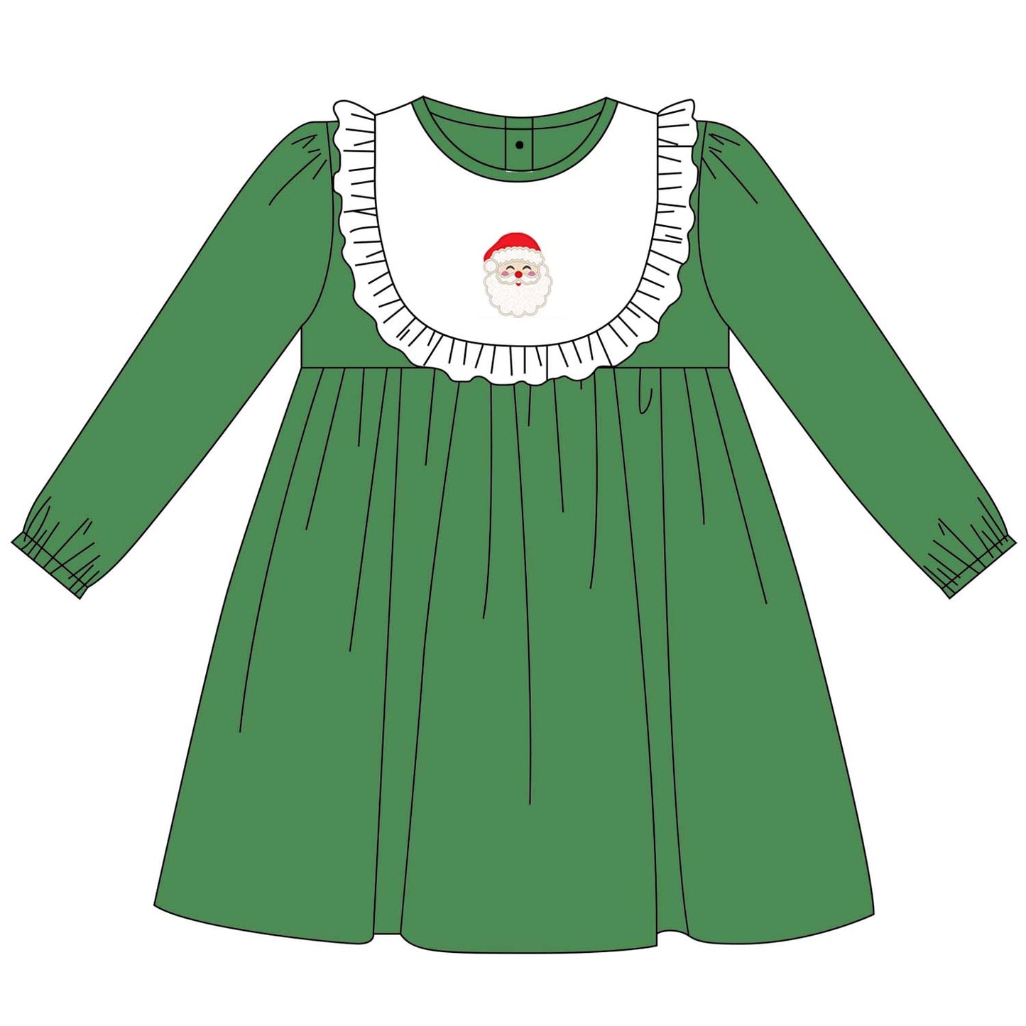 Baby girls Christmas santa green dresses