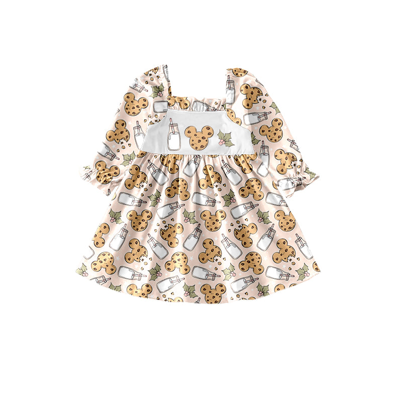 Baby girls cookie milk Christmas dresses