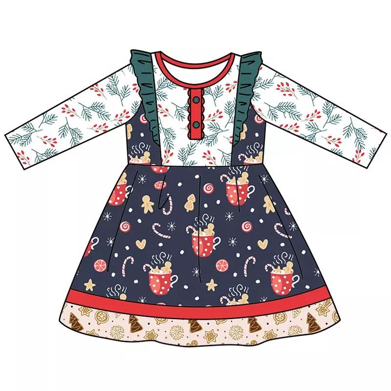 Baby Girls Cup Christmas Ruffle Dresses