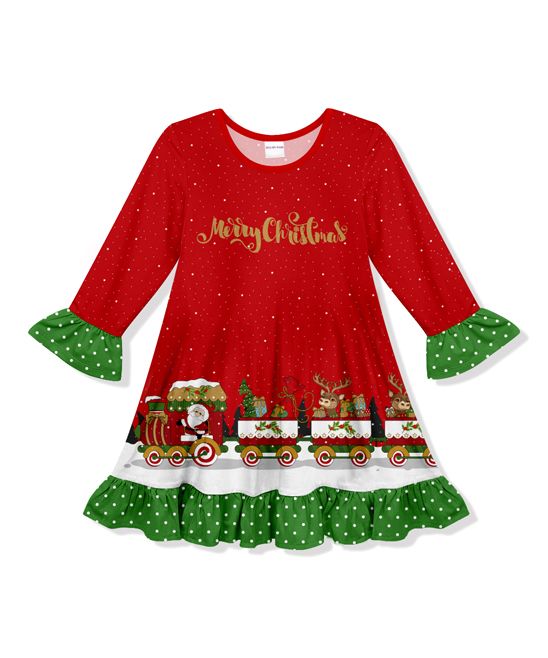 Baby Girls Merry Christmas Knee Length Dresses