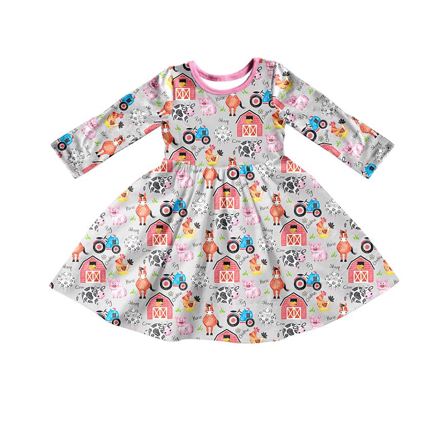 Baby Girls Farm Long Sleeve Twirl dresses