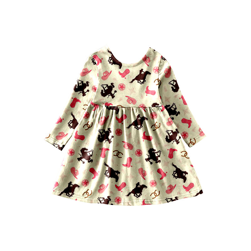 Baby Girls Western Horse knee length dresses preorder