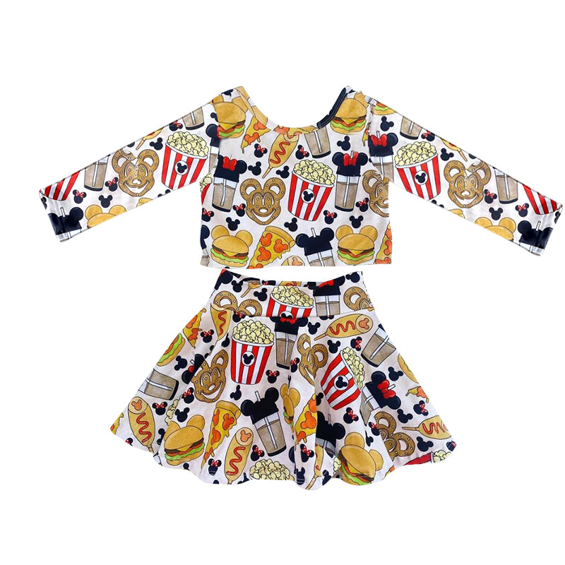 Baby Girls Cartoon Top Skirt clothes sets