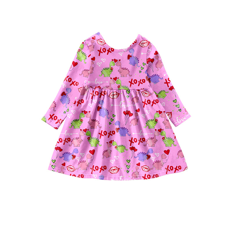 Baby Girls Dinosaur Valentines Dresses