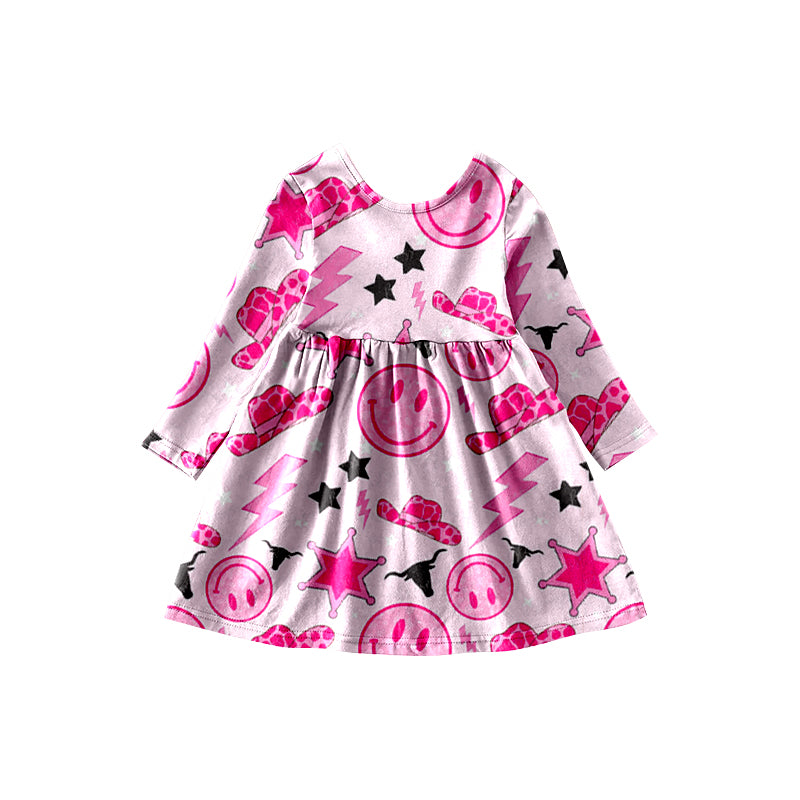 Baby Girls Western pink Valentines Dresses