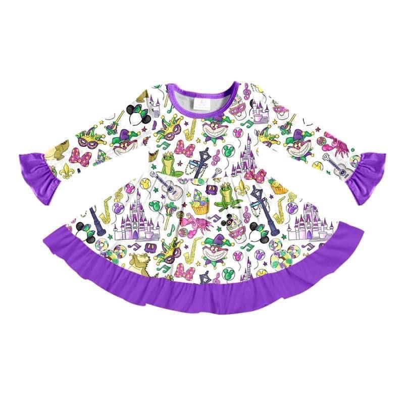 Baby Girls Purple Castle Knee Length Dresses