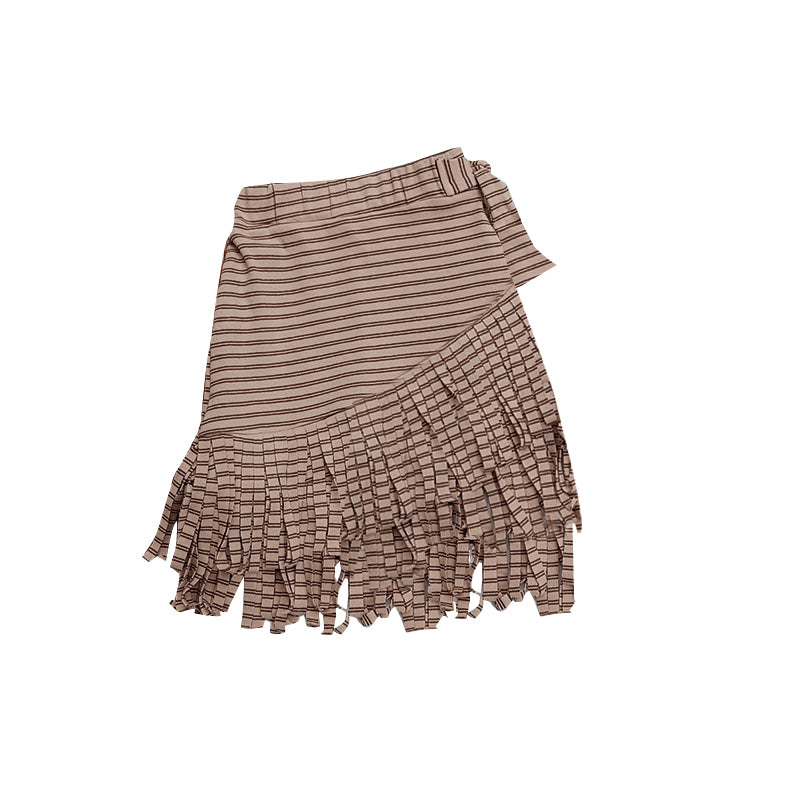 Baby Girls Thick fabric Stripe Tassel Ruffle Skirts