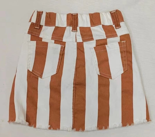 Baby Girls Orange Stripe Denim Skirts preorder