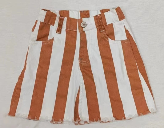 Baby Girls Orange Stripe Denim Skirts preorder