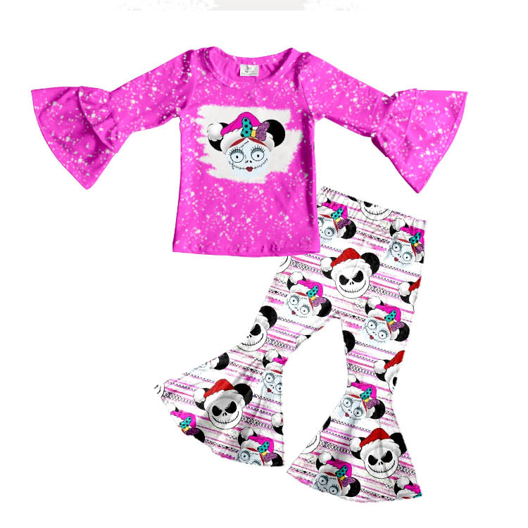 Baby girls halloween pink bell pants clothing sets
