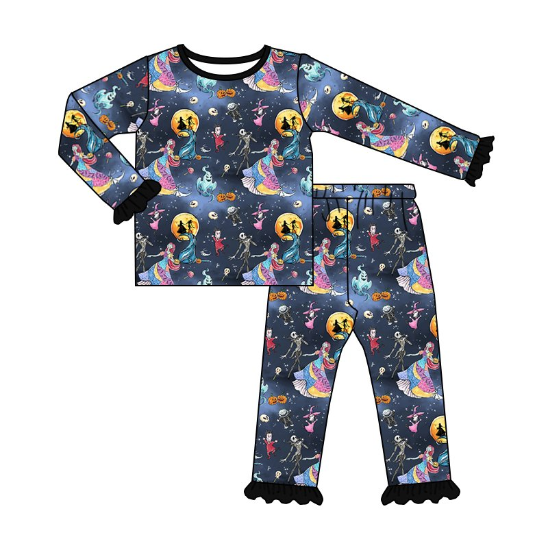 Baby girls halloween long sleeve pajamas clothing sets