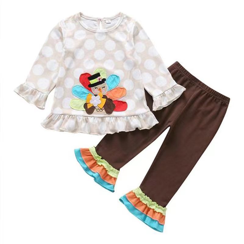 baby girls thanksgiving turkey pants clothing sets