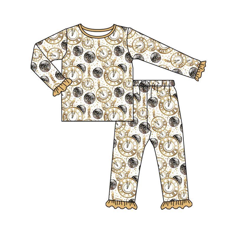 Baby girls New year long sleeve pajamas sets