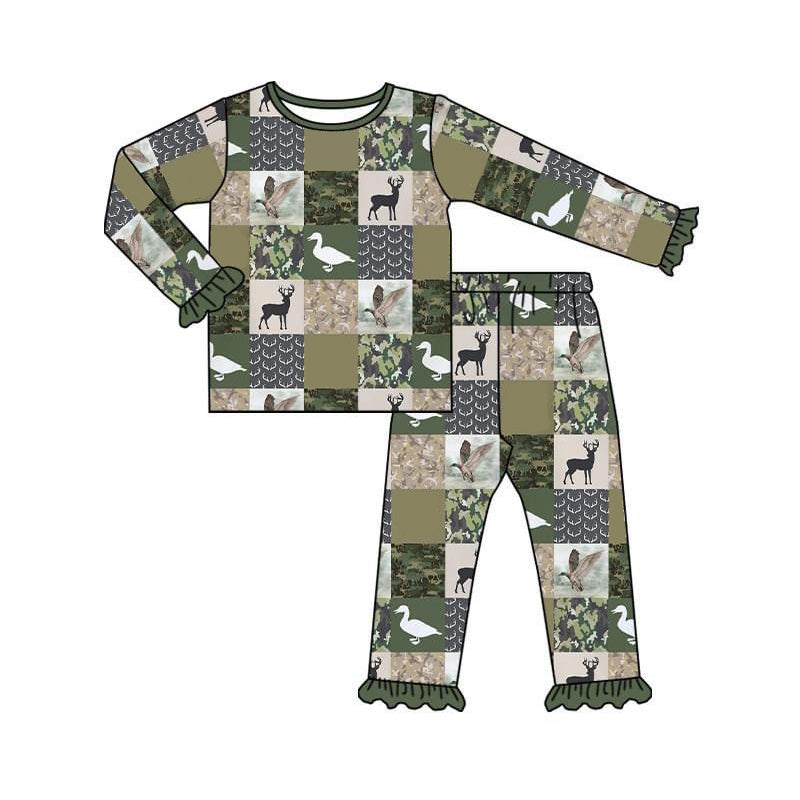 Baby Girls Hunting Fall Pajamas clothes sets