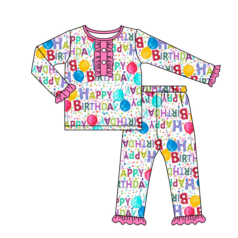 Baby Girls Birthday Party Pajamas Clothes Sets